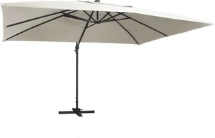 vidaXL Parasol z LED i aluminiowym słupkiem, 400x300 cm, piaskowy vidaXL - Parasole ogrodowe - miniaturka - grafika 18