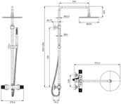 Zestawy prysznicowe - Omnires Contour Zestaw prysznicowy natynkowy termostatyczny z deszczownicą chrom CT8044CR - miniaturka - grafika 1