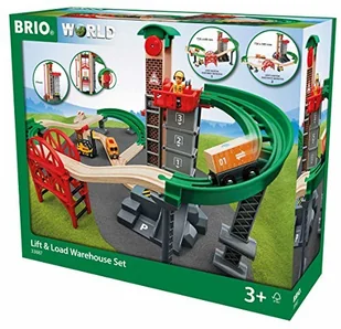 Brio GmbH BRIO World 33887  duży zestaw magazyn-zestaw z zamkiem do wciągania części drewniane kolejki - Pociągi dla dzieci - miniaturka - grafika 4