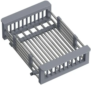 STEINER Koszyk stalowy do zlewozmywaka stal + szare uchwyty Steiner B3821_GR - Akcesoria do armatury i ceramiki - miniaturka - grafika 2