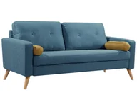 Sofy i kanapy - Vente-Unique Sofa 3-osobowa TATUM z tkaniny - Kolor niebieski - miniaturka - grafika 1