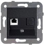 Gniazdka elektryczne - Viko Panasonic Gniazdo komputerowe 1xRJ45 kat.5e Panasonic Novella czarny 92105532M - miniaturka - grafika 1