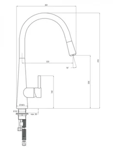 Deante Aster grafit BCA 272M - Baterie kuchenne - miniaturka - grafika 4