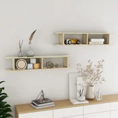 Półki do salonu - vidaXL vidaXL Półki ścienne, 2 szt., dąb sonoma, 105x18x20 cm, płyta wiórowa - miniaturka - grafika 1
