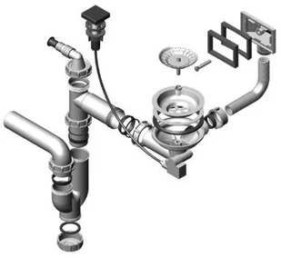 Alveus syfon pojedynczy O 114 POP-UP Z PRZELEWEM - POKRĘTŁO KWADRAT 1074347 - Syfony - miniaturka - grafika 2