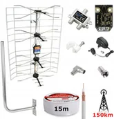 Anteny TV - Zestaw Duża Antena Siatkowa Dvb-t MUX8 45dB wtyk - miniaturka - grafika 1