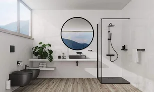 Deante NAC N1QK CASCADA NERO DESZCZOWNIA ARNIKA Z BAT MIESZACZOWĄ - Zestawy prysznicowe - miniaturka - grafika 12