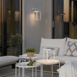 Konstsmide Latarnia solarna LED Portofino, ściana/stół, biała - Lampy ogrodowe - miniaturka - grafika 4