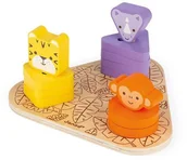 Układanki dla dzieci - Janod Układanka drewniana piramida Uczę się używać narzędzi Afryka - miniaturka - grafika 1