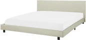 Łóżka - Beliani Łóżko beżowe tapicerowane 160 x 200 cm ALBI - miniaturka - grafika 1