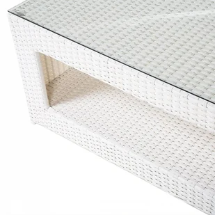 Beliani Meble ogrodowe białe - rattanowe - tarasowe - balkonowe - ROMA biały - Meble ogrodowe - miniaturka - grafika 6