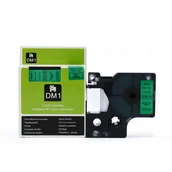 Papier do drukarek - Dymo Taśma zamiennik 43619, 6mm x 7m, czarny druk / zielony podkład - miniaturka - grafika 1