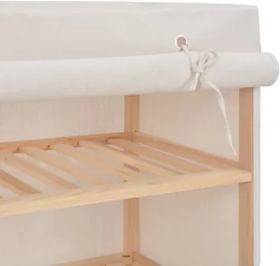 vidaXL Szafka na buty z pokrowcem, biała, 79x40x80 cm, tkanina - Szafki na buty - miniaturka - grafika 5