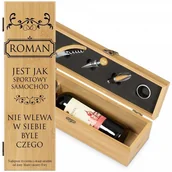 Gadżety dla niej i dla niego - Murrano Personalizowany Zestaw Akcesoriów i Skrzynka Do Wina Dla Niego ZDW2-034 - miniaturka - grafika 1