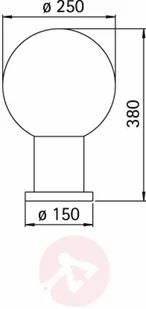 Albert Leuchten Lampa na cokół II czarna ze szkłem pęcherzykowym - Lampy ogrodowe - miniaturka - grafika 2