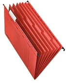 Teczki i skoroszyty - FALKEN Teczka zawieszkowa z przekładkami Falken UniReg. Wyprodukowano w Niemczech. Tekturowa A4 z 6 przekładami Czerwona Idealna do kartoteki 15046580 - miniaturka - grafika 1