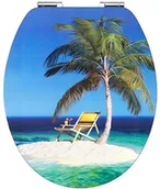 Deski sedesowe - Cornat KSDSC304 Art of Acryl deska toaletowa, powierzchnia akrylowa o wysokim połysku, drewniany środek, czarna, wielokolorowa - miniaturka - grafika 1