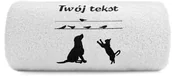Ręczniki - pat15.net Mały ręcznik pies, kot, ptaki Twój tekst 100x50 970 - miniaturka - grafika 1