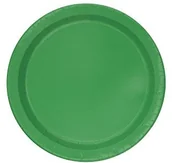 Kinder party - Unique Party Supplies talerz tekturowy 18 cm, zielony szmaragdowy 31864 - miniaturka - grafika 1