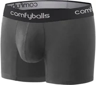 Bielizna sportowa męska - ComfyBalls COMFYBALLS bokserki LONG COTTON szaro-czarne - miniaturka - grafika 1