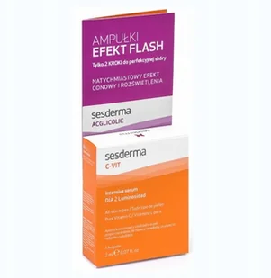 Sesderma Efekt Flash Acglicolic + C-vit 2 ampułki - Serum do twarzy - miniaturka - grafika 3