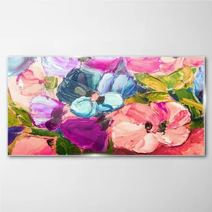 PL Coloray Obraz na Szkle Malarstwo Kwiaty 100x50cm - Obrazy i zdjęcia - miniaturka - grafika 2