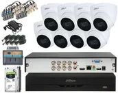 Zestawy do monitoringu - Dahua Zestaw monitoring 8 Kamer Kopułka Full HD 2.1 Mpx 2.8 mm IR-25m HAC-HDW1200TRQ-0280B-S5/XVR5108HS-I2 - miniaturka - grafika 1