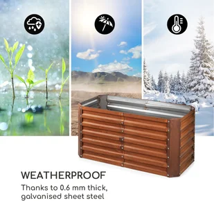 Blumfeldt Blumfeldt Rust Grow, ogrodowa grządka podwyższona, ocynkowana blacha stalowa, rdzawe wykończenie GDMB4-Rust120*60*60 - Skrzynie ogrodowe - miniaturka - grafika 6