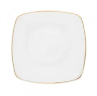 Talerze - MariaPaula Porcelana Spodek porcelana Moderna Gold ze złotym zdobieniem 16 cm kwadratowy - miniaturka - grafika 1