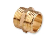 Łączniki, trójniki, kształtki - Nypel mosiężny 3/8 cala Gz-Gz - miniaturka - grafika 1