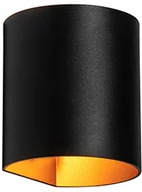 Lampy ścienne - QAZQA Nowoczesna lampa ścienna czarna z mosiądzem - Sabbio - miniaturka - grafika 1