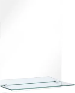 vidaXL Lustro ścienne z półką, 50x70 cm, hartowane szkło - Lustra - miniaturka - grafika 8