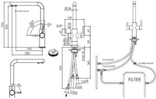 Franke Neptune Style Clear Water HP orzechowy 115.0370.708 - Baterie kuchenne - miniaturka - grafika 3