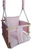 Leżaczki i huśtawki - Jasnoróżowa huśtawka kubełkowa dla dzieci E9-M71 - miniaturka - grafika 1