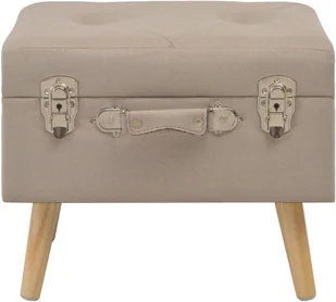 vidaXL Stołek ze schowkiem, 40 cm, beżowy, tkanina vidaXL - Pufy i podnóżki - miniaturka - grafika 4
