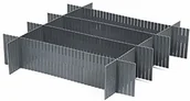 Meble modułowe i akcesoria - Compactor COMPACTOR 3 zestawy 6 przegród szufladowych na bieliznę i akcesoria, regulowana długość, polipropylen, szary, 44 x 10 cm, RAN9873 - miniaturka - grafika 1