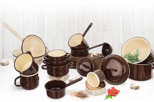 Orion Kubek z miarką garnek emaliowany retro 1,2L 12cm 113164 - Kubki - miniaturka - grafika 3