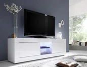 Szafki RTV - LC spa Szafka TV Basic 2-drzwiowy, 181 x 56 x 43 cm, biały wysoki połysk 209015-02 - miniaturka - grafika 1