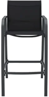 vidaXL Ogrodowe krzesła barowe, 4 szt., szare, tworzywo textilene - Fotele i krzesła ogrodowe - miniaturka - grafika 3