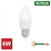 Żarówki LED - Spectrum LED ŻARÓWKA LED E27 ŚWIECA 6W 230V BIAŁA NEUTRALNA WOJ14352 - miniaturka - grafika 1
