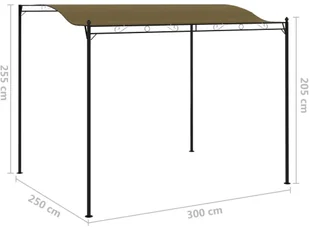 vidaXL Zadaszenie, 3 x 2,5 m, kolor taupe, 180 g/m - Pawilony ogrodowe - miniaturka - grafika 6