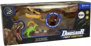 Import LEANToys Zestaw Dinozaurów Tyranozaur Rex Drzewka Akcesoria Dźwięk Światła LT-9720-0 - Figurki dla dzieci - miniaturka - grafika 6