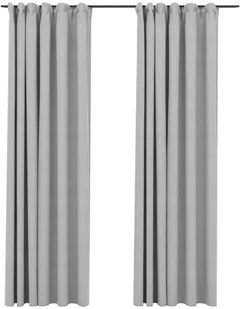 vidaXL Zasłony stylizowane na lniane, 2 szt., szare, 140x225 cm - Zasłony - miniaturka - grafika 5