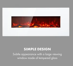 Klarstein Lausanne Long, 128 cm, 1600 W, biały FP16-Lausanne-White - Kominki elektryczne - miniaturka - grafika 3