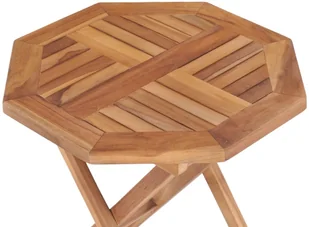 vidaXL Składany stolik ogrodowy, 45x45x45 cm, lite drewno tekowe - Stoły ogrodowe - miniaturka - grafika 5