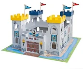 Zabawki konstrukcyjne - roba Ritterburg '3-W-1', drewniane Burg zestaw, 2 zamki wtykowe w jedno duże Fort - miniaturka - grafika 1