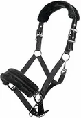 Kantary dla koni - HKM Nylonowa uzda brokatowa z polarową wyściółką 9100 czarna gorączkowiec H8876-9100_0651 - miniaturka - grafika 1