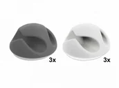 Maskownice do kabli - Delock Organizer kabli uchwyt multikolor 6 sztuk 2 kanałowe 18295 - miniaturka - grafika 1