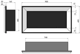 Ecofire simpleFire Simple Fire FRAME 900 inox FRAME 900 inox - Wkłady kominkowe - miniaturka - grafika 3