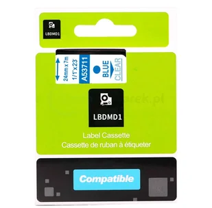 Dymo strefadrukarek.pl Taśma D1 53711 24mm x 7m przeźroczysta niebieski nadruk - zamiennik | OSZCZĘDZAJ DO 80% - ZADZWOŃ! 730811399 PROMOCJA! D1-53711 - Etykiety do drukarek - miniaturka - grafika 4